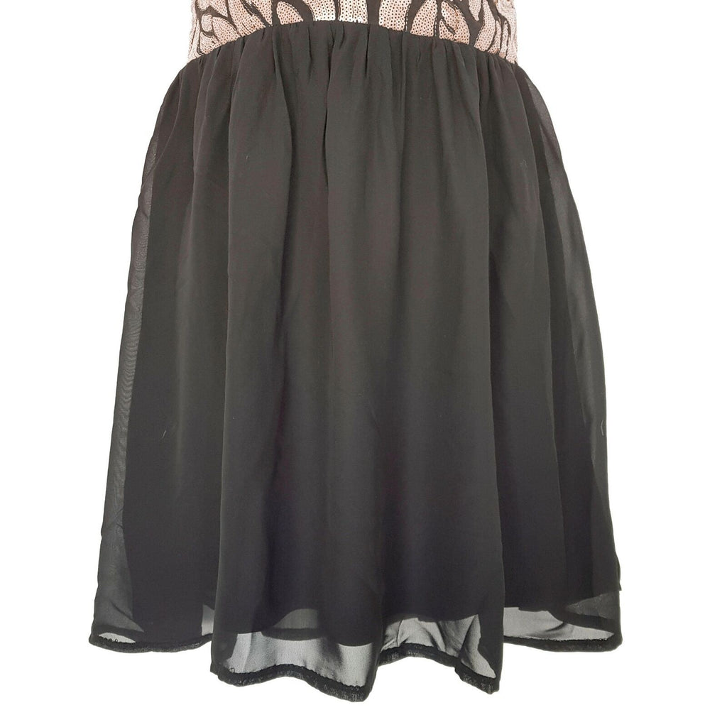 PARADISCO Black Gold Pattern Strapless Sweetheart Women's Mini Party Dress BNWT