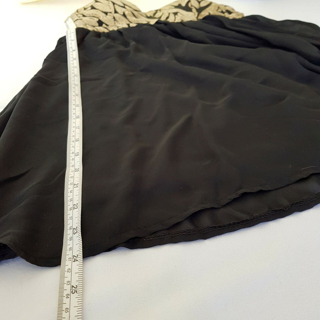 PARADISCO Black Gold Pattern Strapless Sweetheart Women's Mini Party Dress BNWT