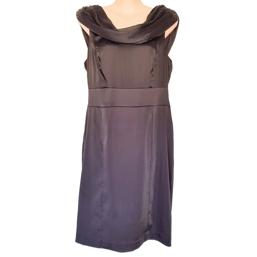 REVIEW Black Sleeveless Women's Shift Cocktail Dress Cowl Neck String Zip Back
