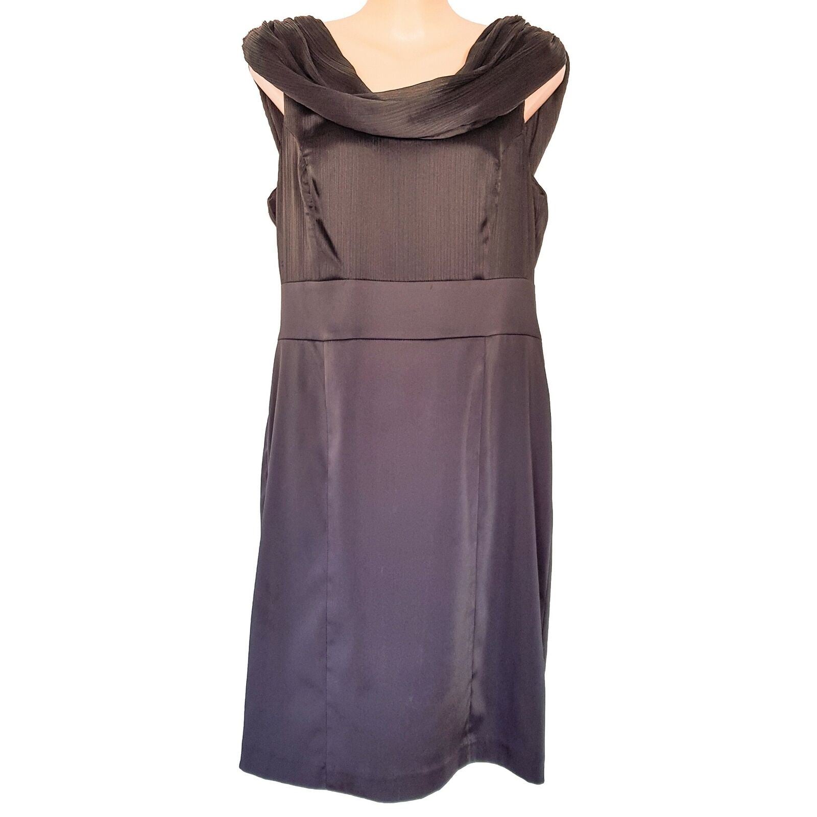 REVIEW Black Sleeveless Women's Shift Cocktail Dress Cowl Neck String Zip Back