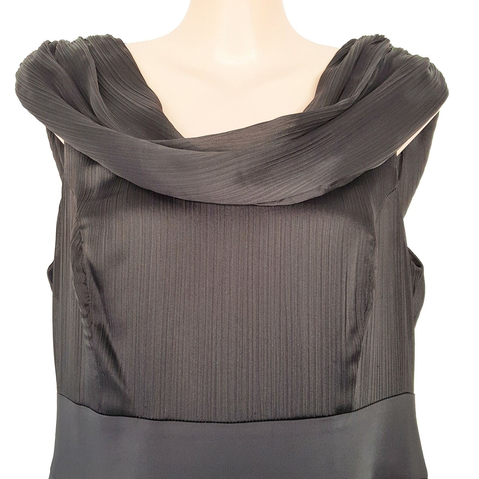 REVIEW Black Sleeveless Women's Shift Cocktail Dress Cowl Neck String Zip Back
