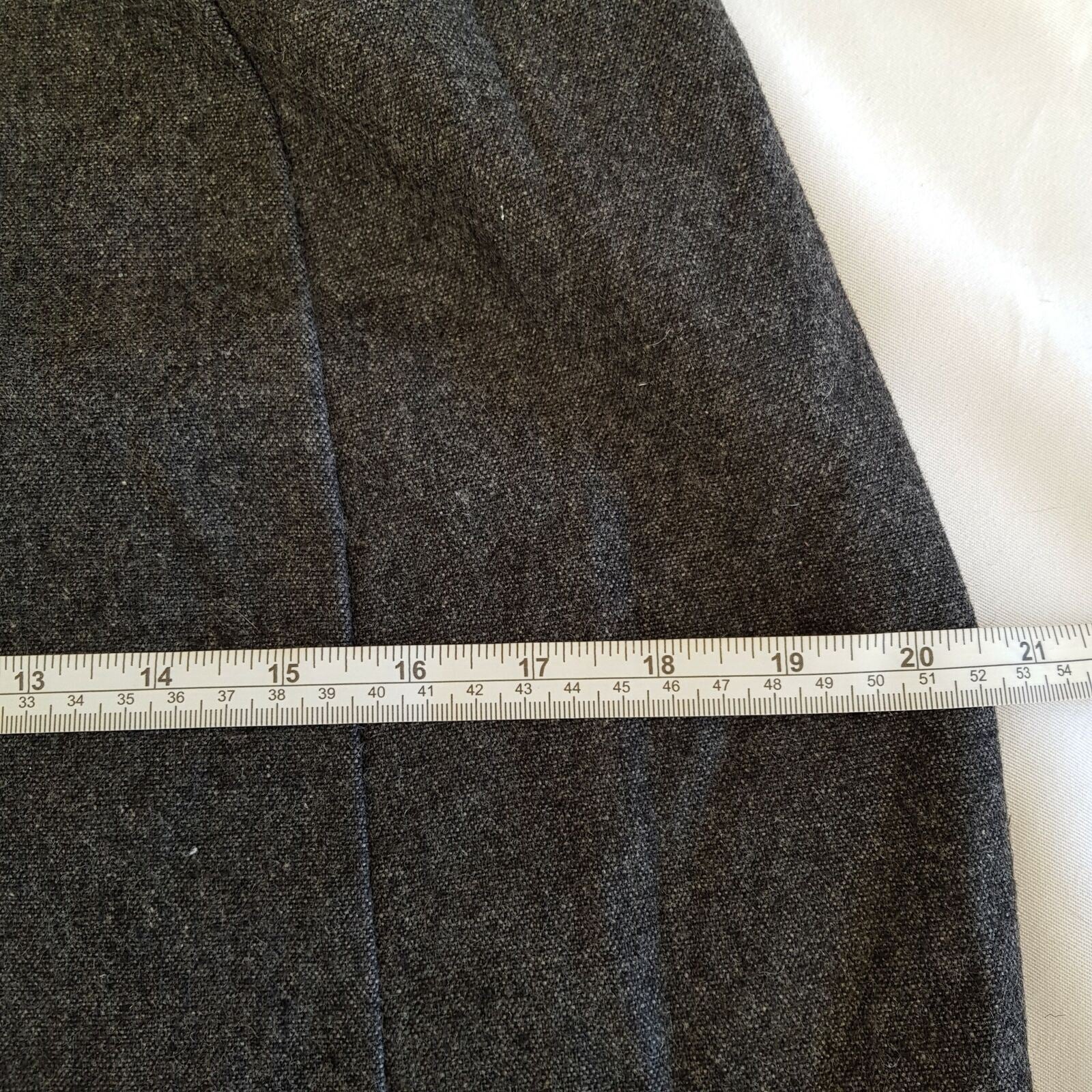 CUE Dark Grey Wool Blend Women's Sheath Workwear Dress Boat Neck Zip Fly Size 12