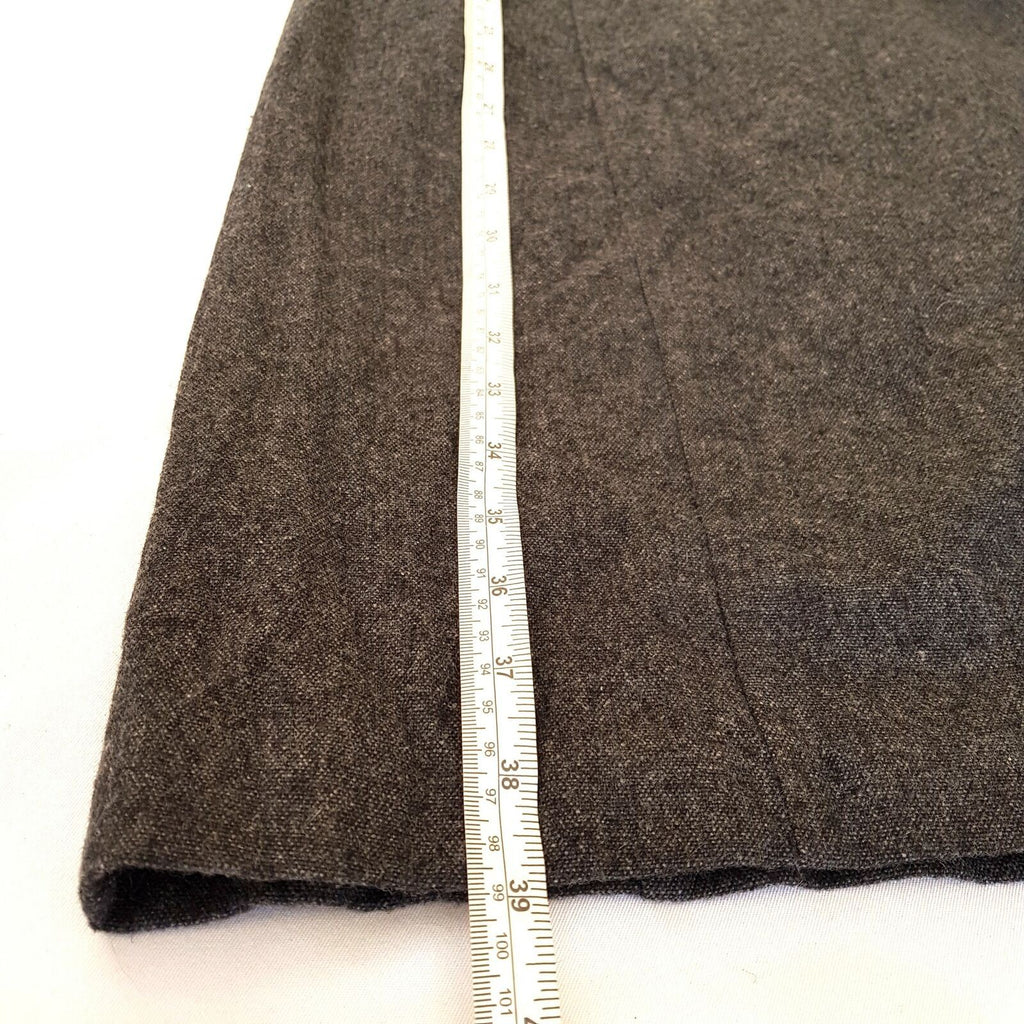CUE Dark Grey Wool Blend Women's Sheath Workwear Dress Boat Neck Zip Fly Size 12