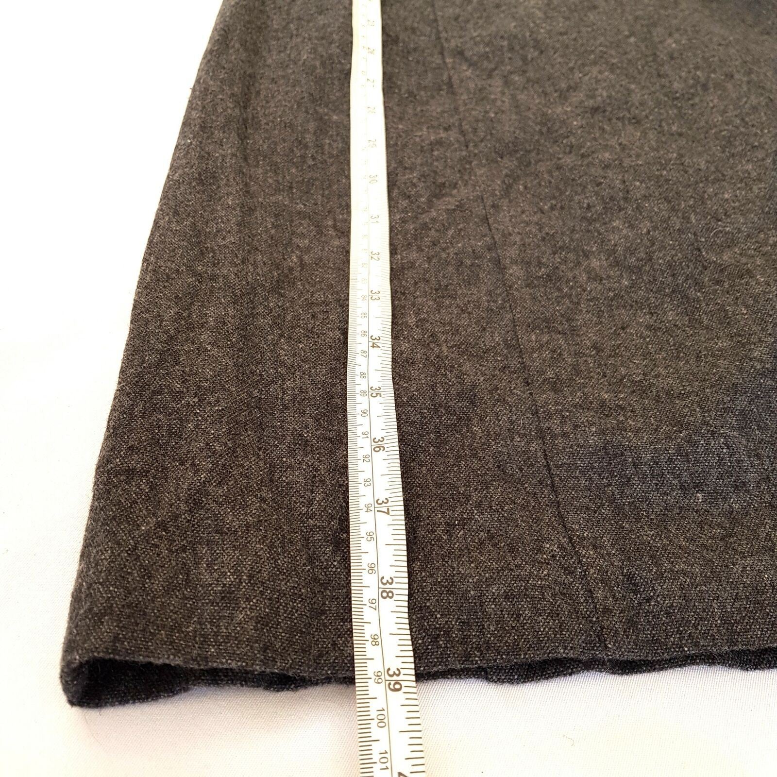 CUE Dark Grey Wool Blend Women's Sheath Workwear Dress Boat Neck Zip Fly Size 12