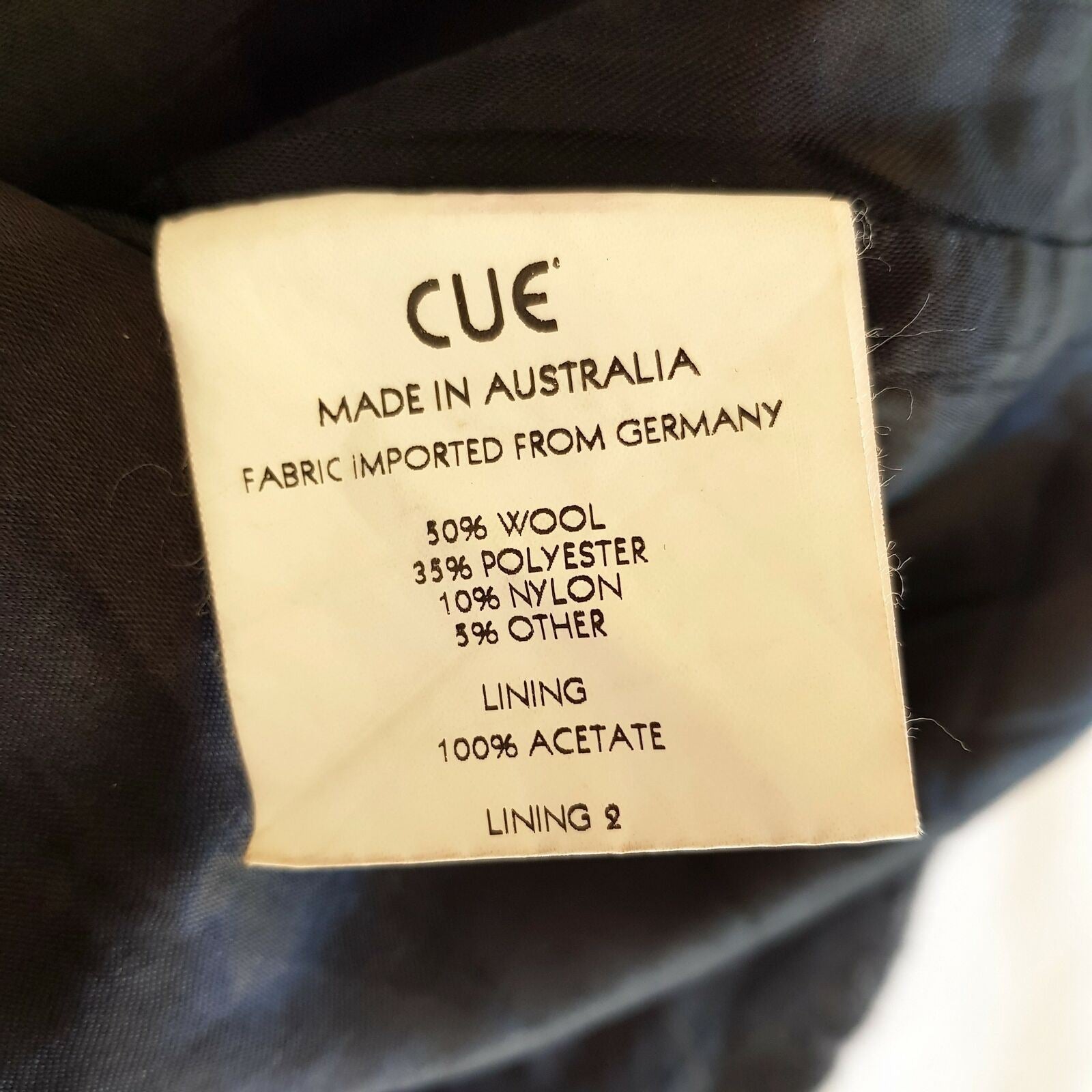 CUE Dark Grey Wool Blend Women's Sheath Workwear Dress Boat Neck Zip Fly Size 12