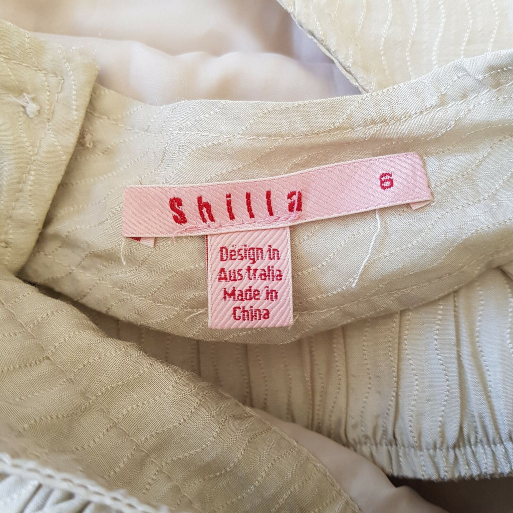 SHILLA Designer Sparkly Beige Ruffle Women's Sleeveless Halter Cocktail Dress