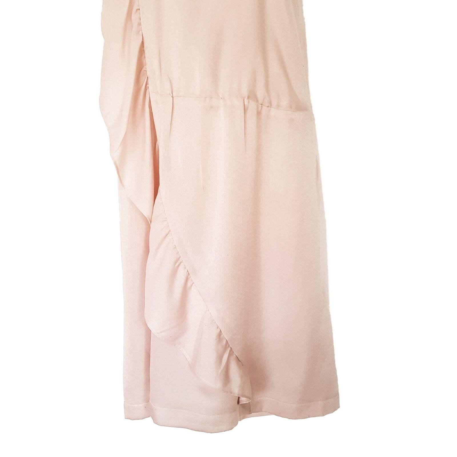 BARKINS Pink Sleeveless Frill Shoulder Women's Cocktail Shift Dress Square Neck