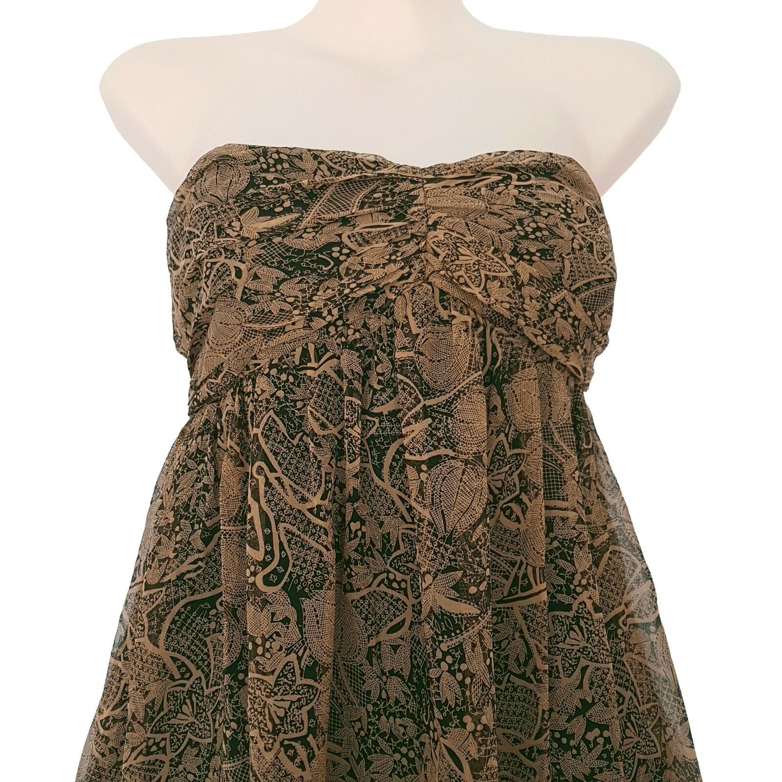 SULU Black Yellow Golded Floral Women's Strapless Cocktail Silk Dress Sweetheart