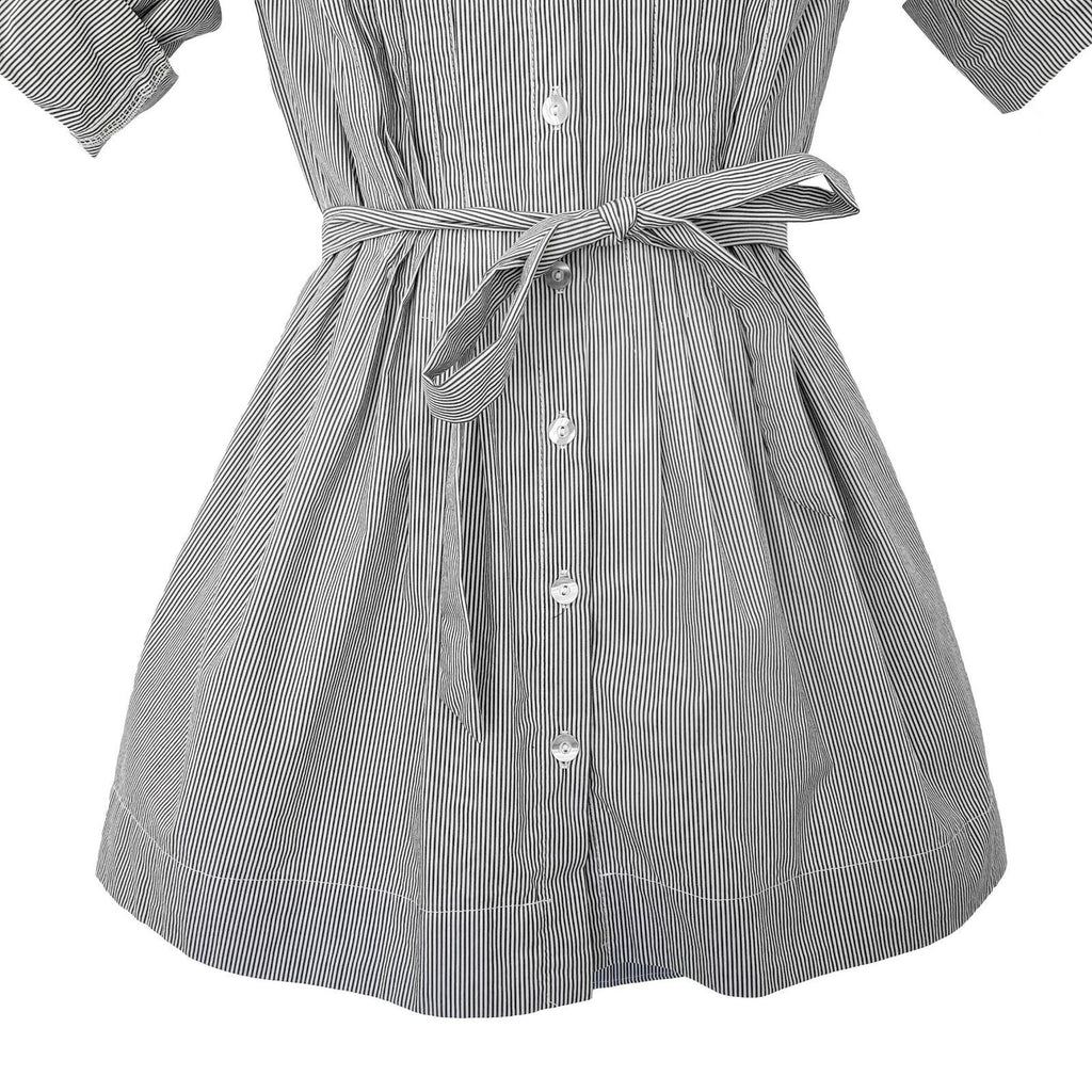 PILGRIM Kimberley Stripe Shirt Black White 3/4 Sleeve Women's Collared Tunic Top