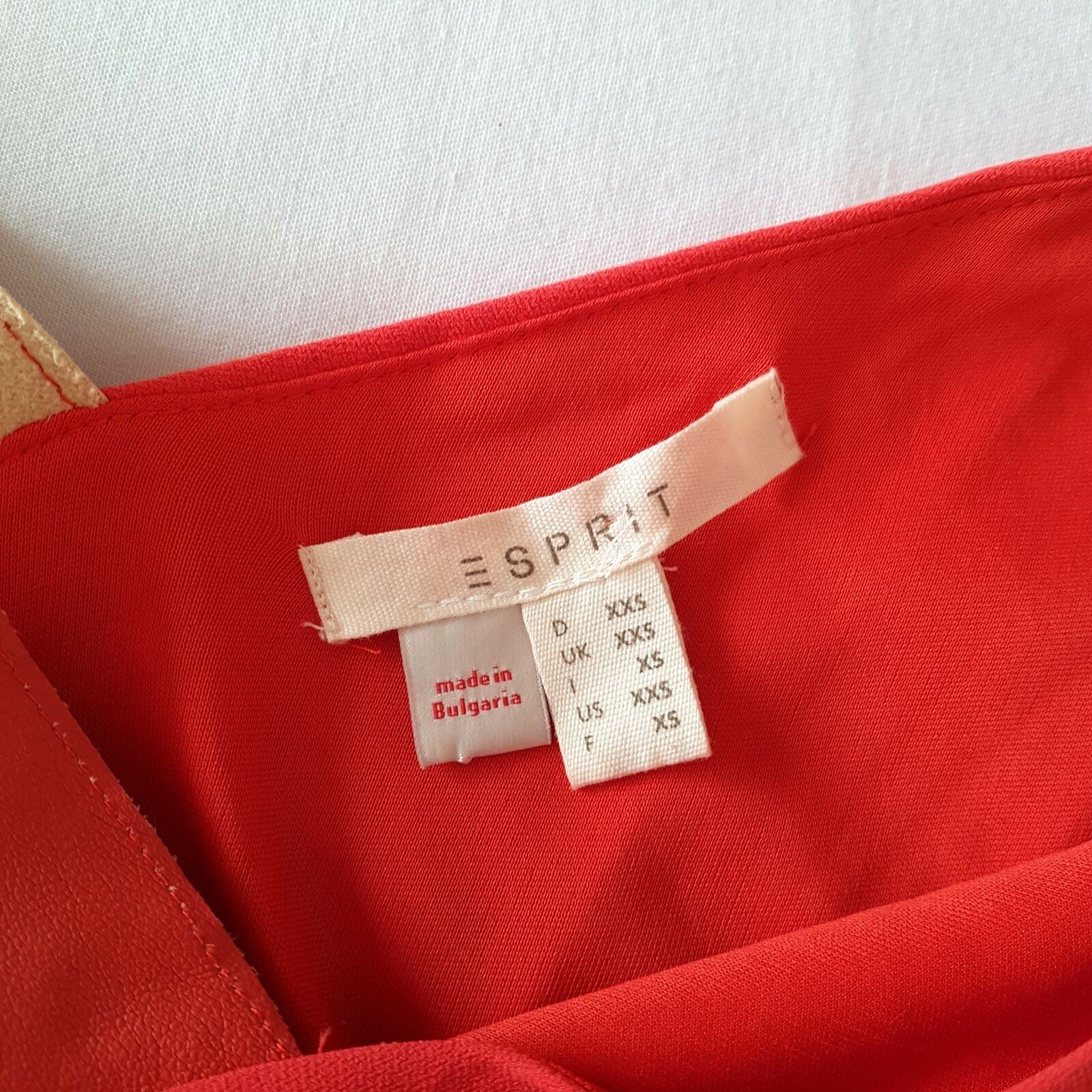 ESPRIT Designer Desert Fire Red Orange Leather Sleeveless Women's Cocktail Dress