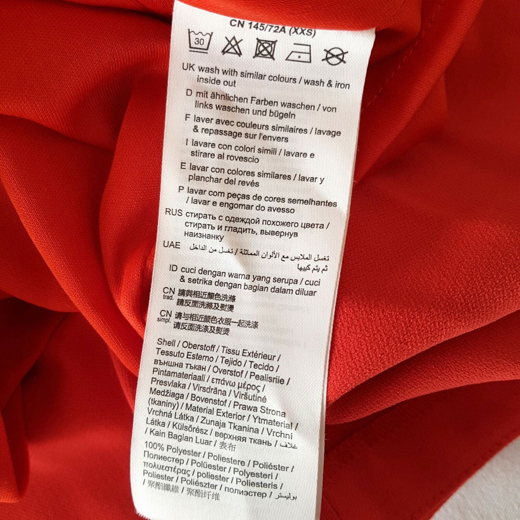 ESPRIT Designer Desert Fire Red Orange Leather Sleeveless Women's Cocktail Dress