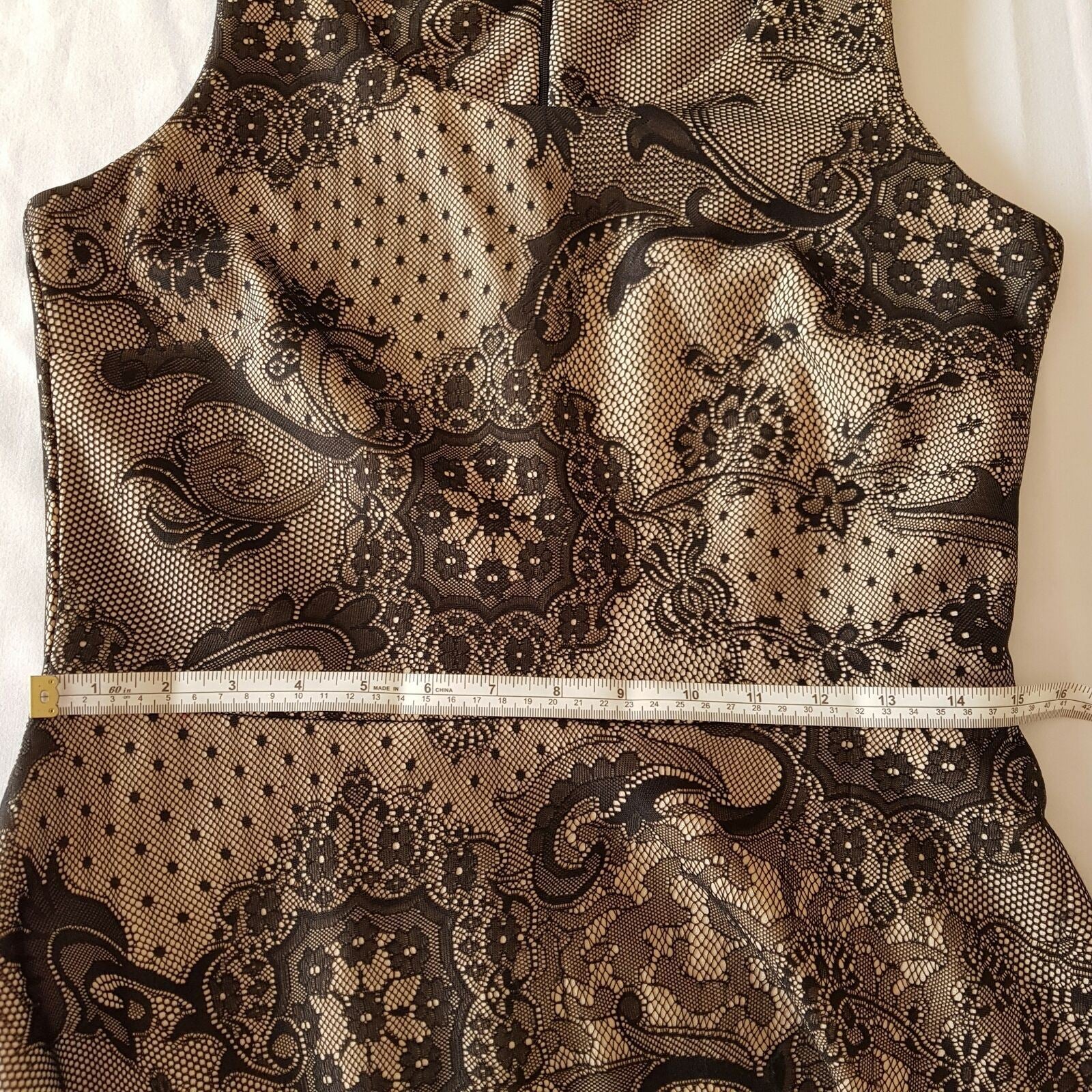 LAURA ASHLEY Casual Paisley Brown Sleeveless Women's A-Line Dress Scoop Neckline