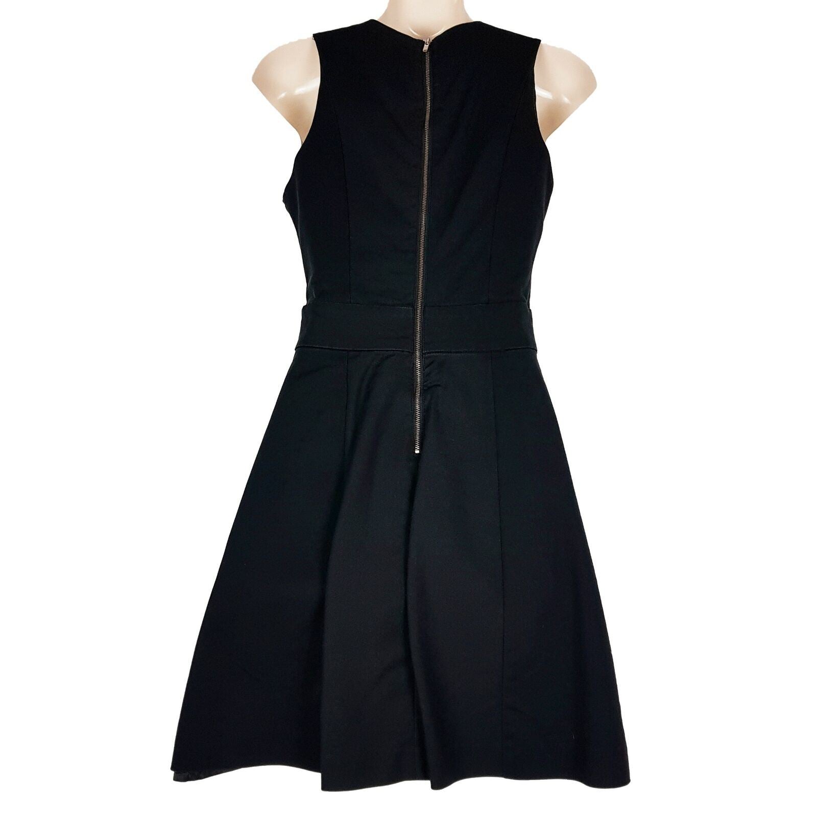 OXFORD Sleeveless Women's A-Line Little Black Dress Silk Cotton Ladies Work Wear