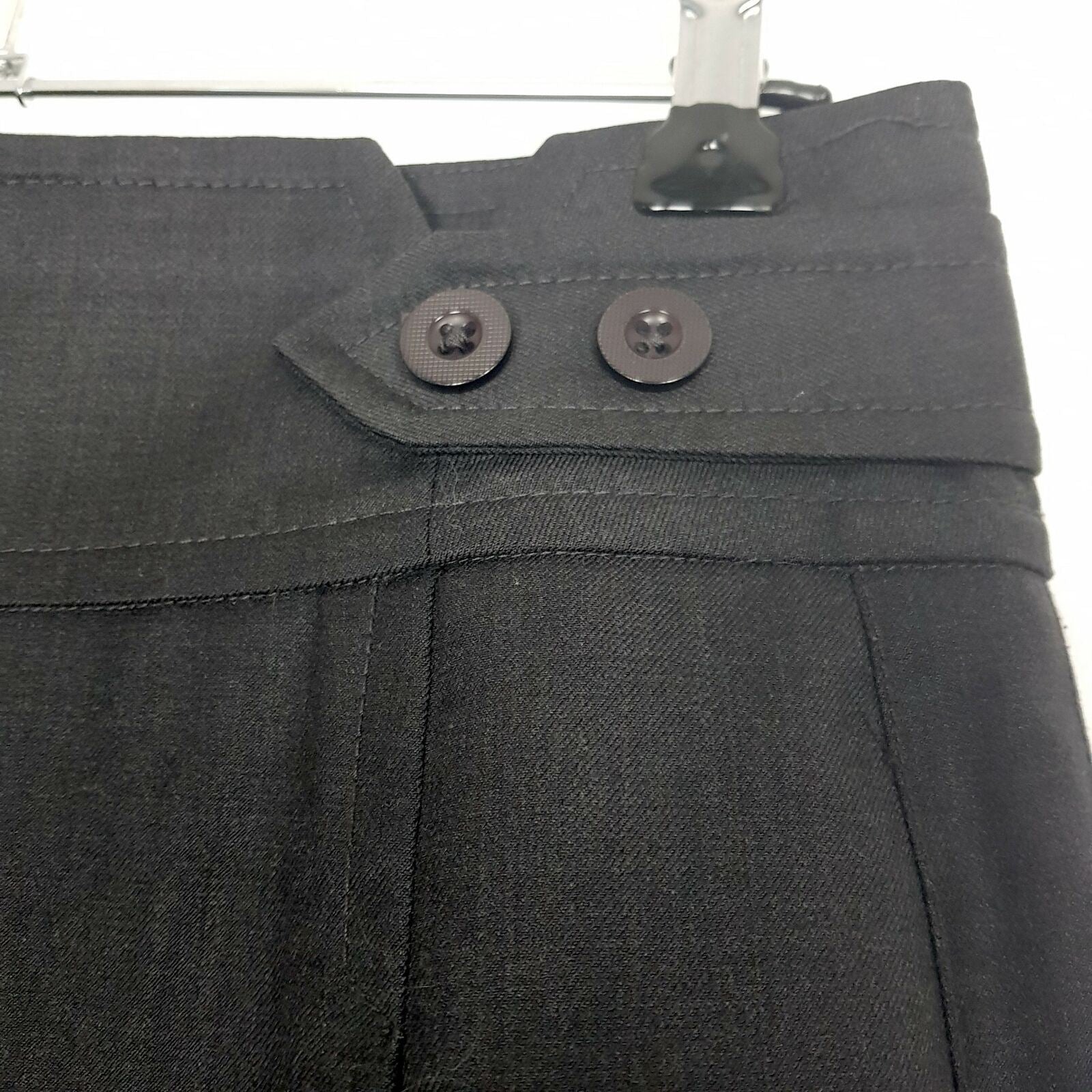 SABA Pencil Black Grey Skirt Zipper Back Knee Length Office Work Wool Blend 8 S