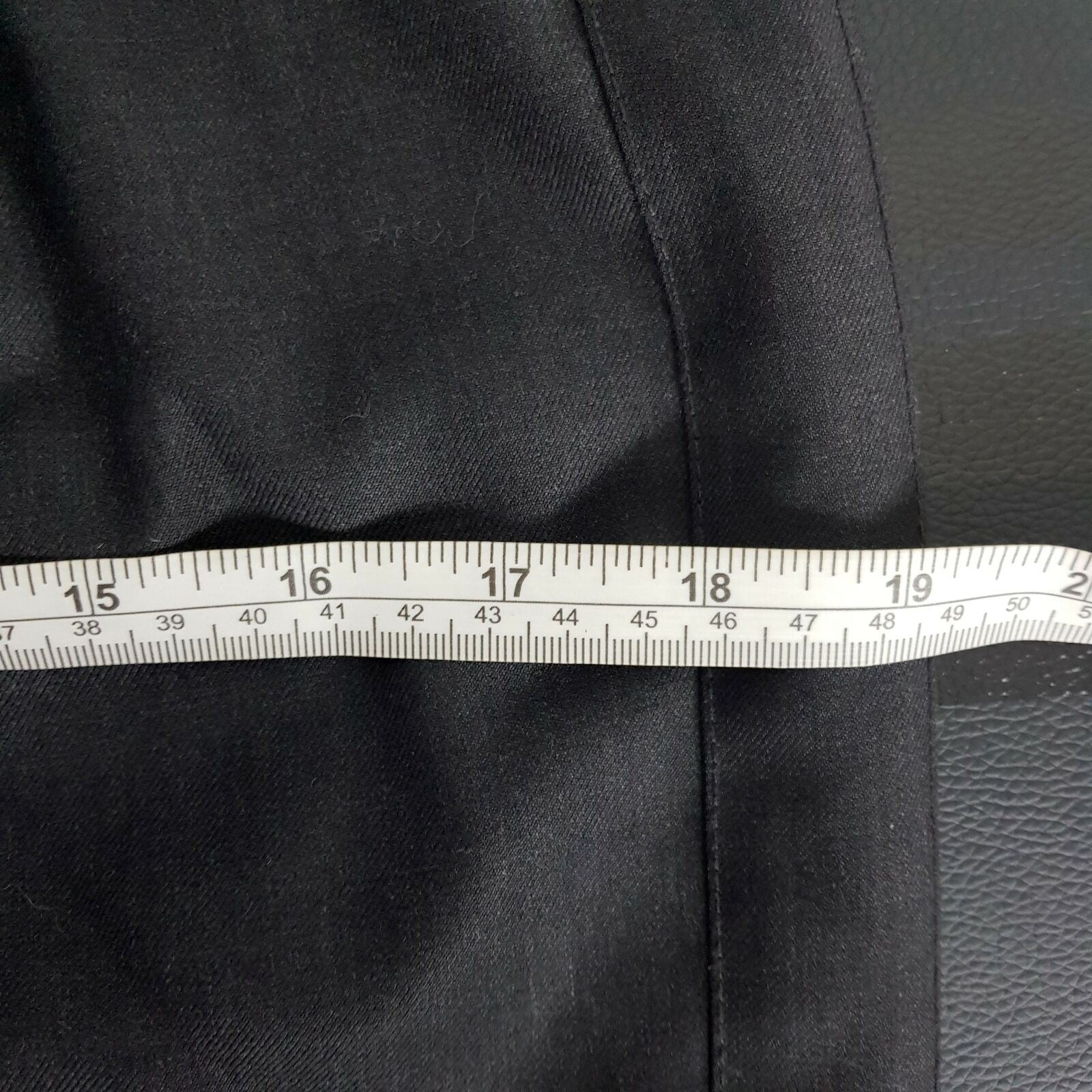 SABA Pencil Black Grey Skirt Zipper Back Knee Length Office Work Wool Blend 8 S