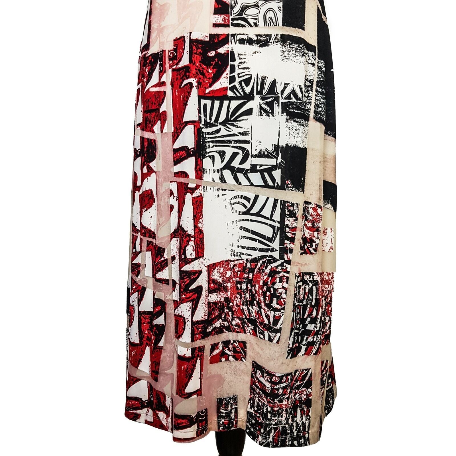 Legatte Jeans Save the Queen Vintage Designer Dress Abstract Art Mesh Maxi Italy