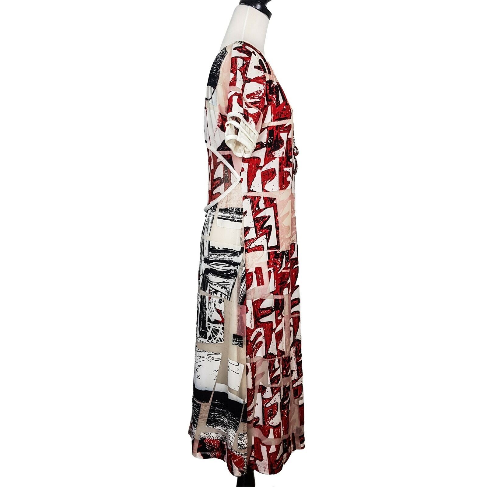 Legatte Jeans Save the Queen Vintage Designer Dress Abstract Art Mesh Maxi Italy
