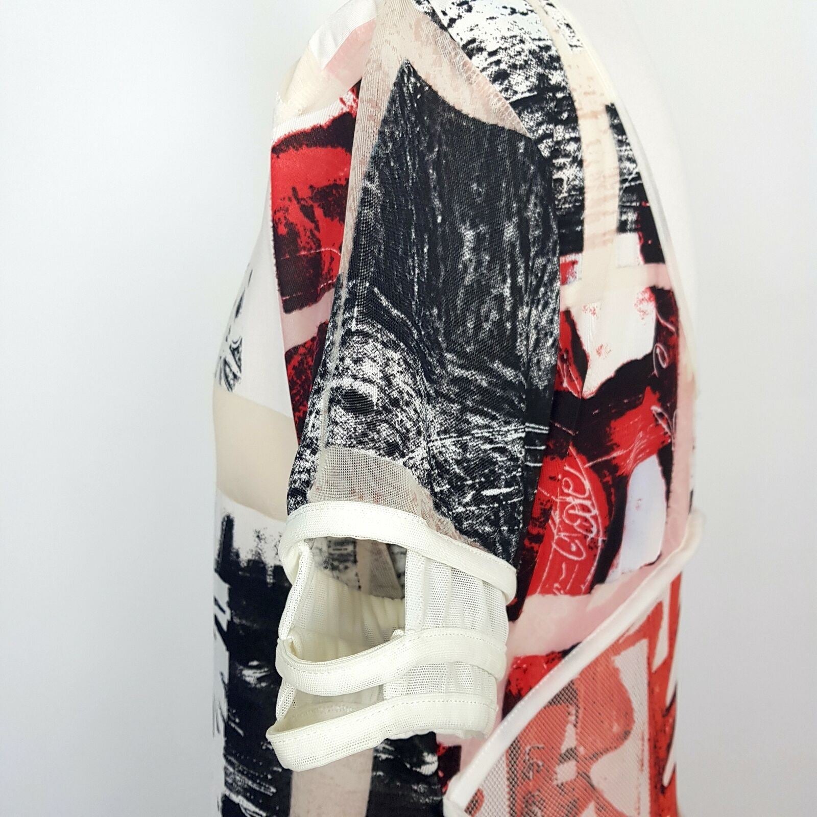 Legatte Jeans Save the Queen Vintage Designer Dress Abstract Art Mesh Maxi Italy