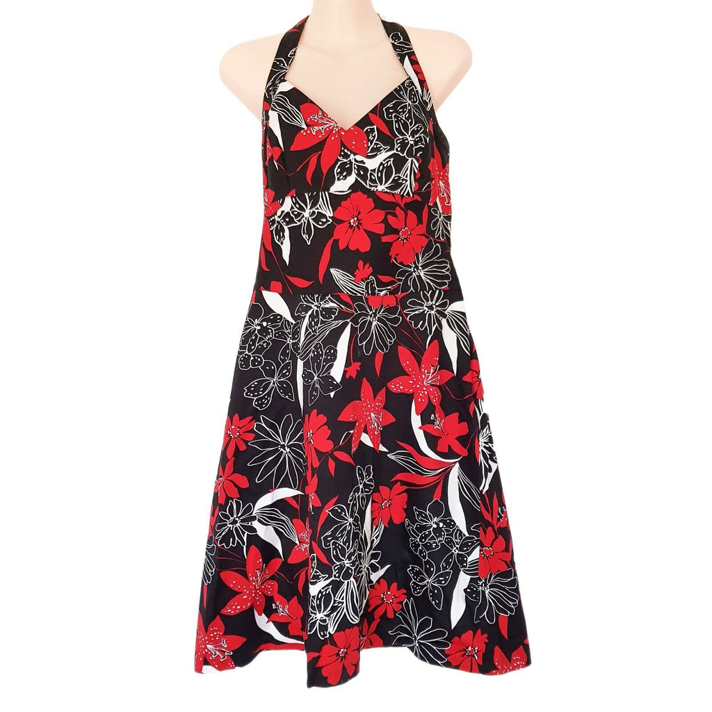 ZARA WOMAN Floral Backless Dress Knee Length Casual Cocktail Party Summer Outfit