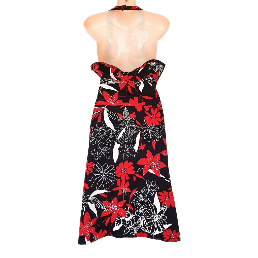 ZARA WOMAN Floral Backless Dress Knee Length Casual Cocktail Party Summer Outfit