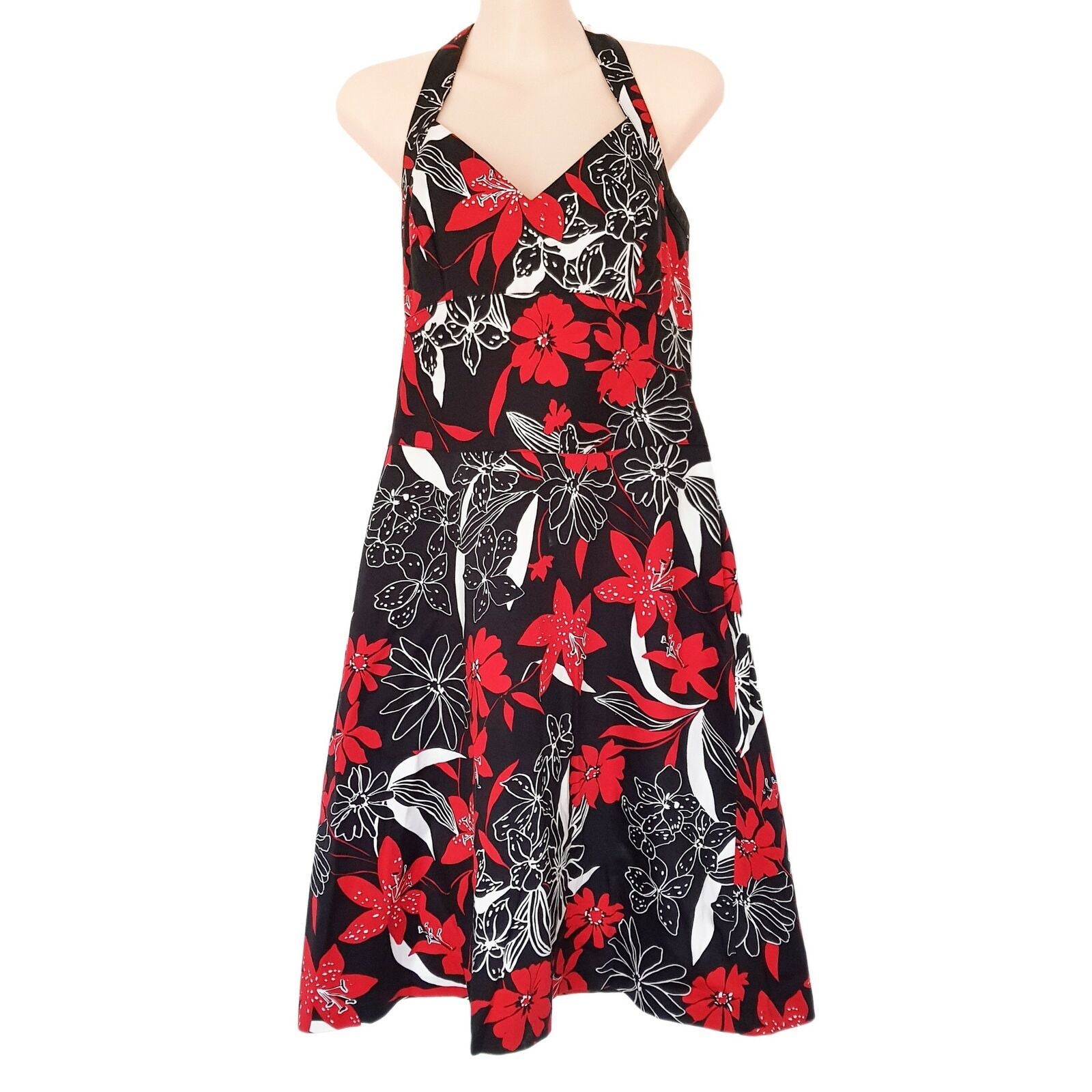 ZARA WOMAN Floral Backless Dress Knee Length Casual Cocktail Party Summer Outfit