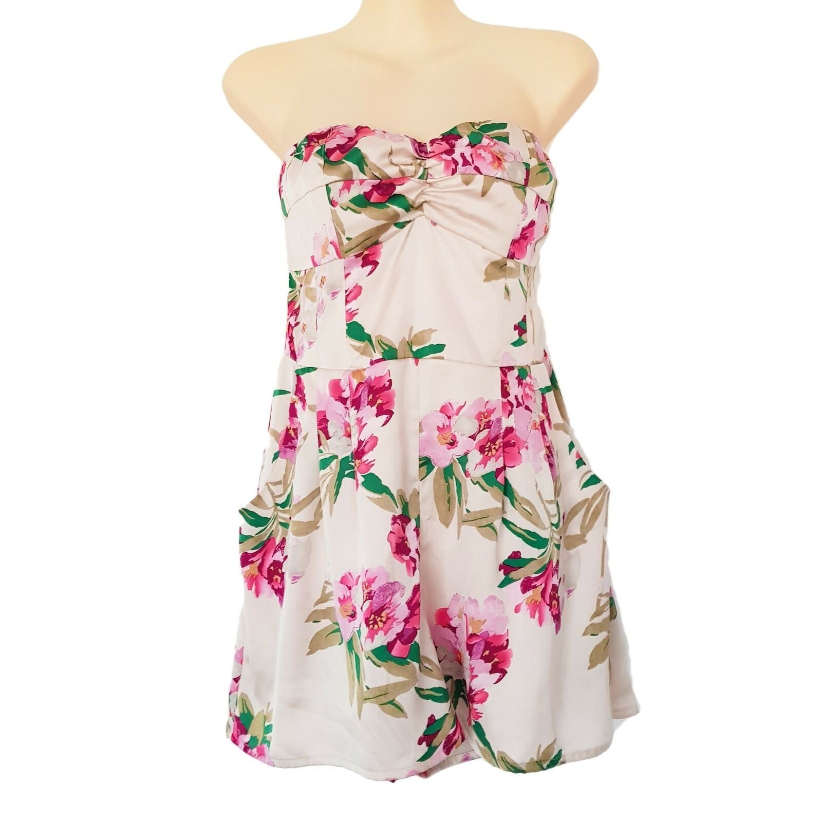 BARDOT Floral Satin Jumpsuit Romper Playsuit Summer Cocktail Party Sweetheart