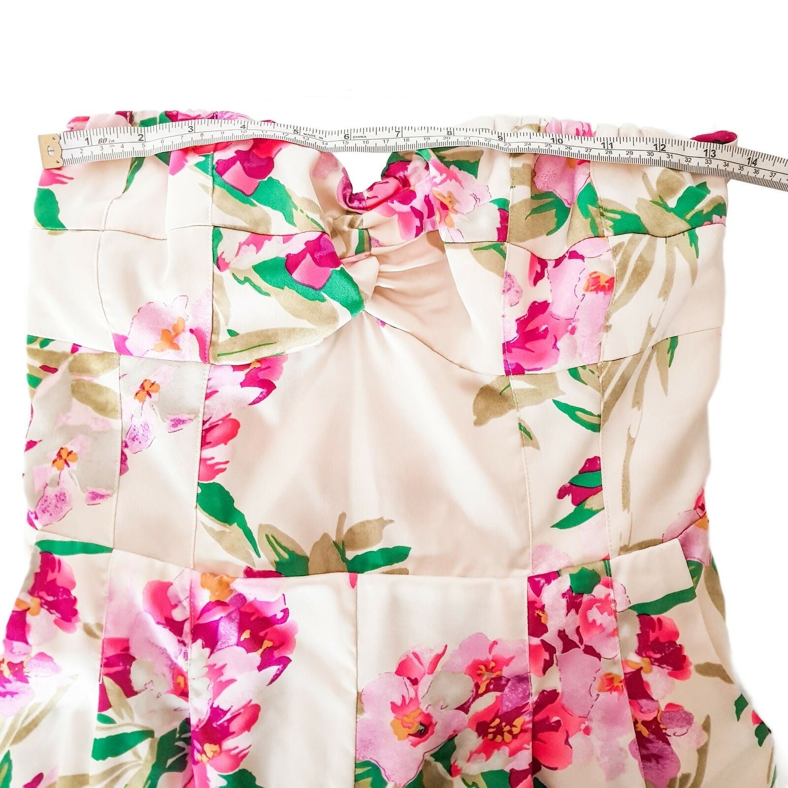 BARDOT Floral Satin Jumpsuit Romper Playsuit Summer Cocktail Party Sweetheart