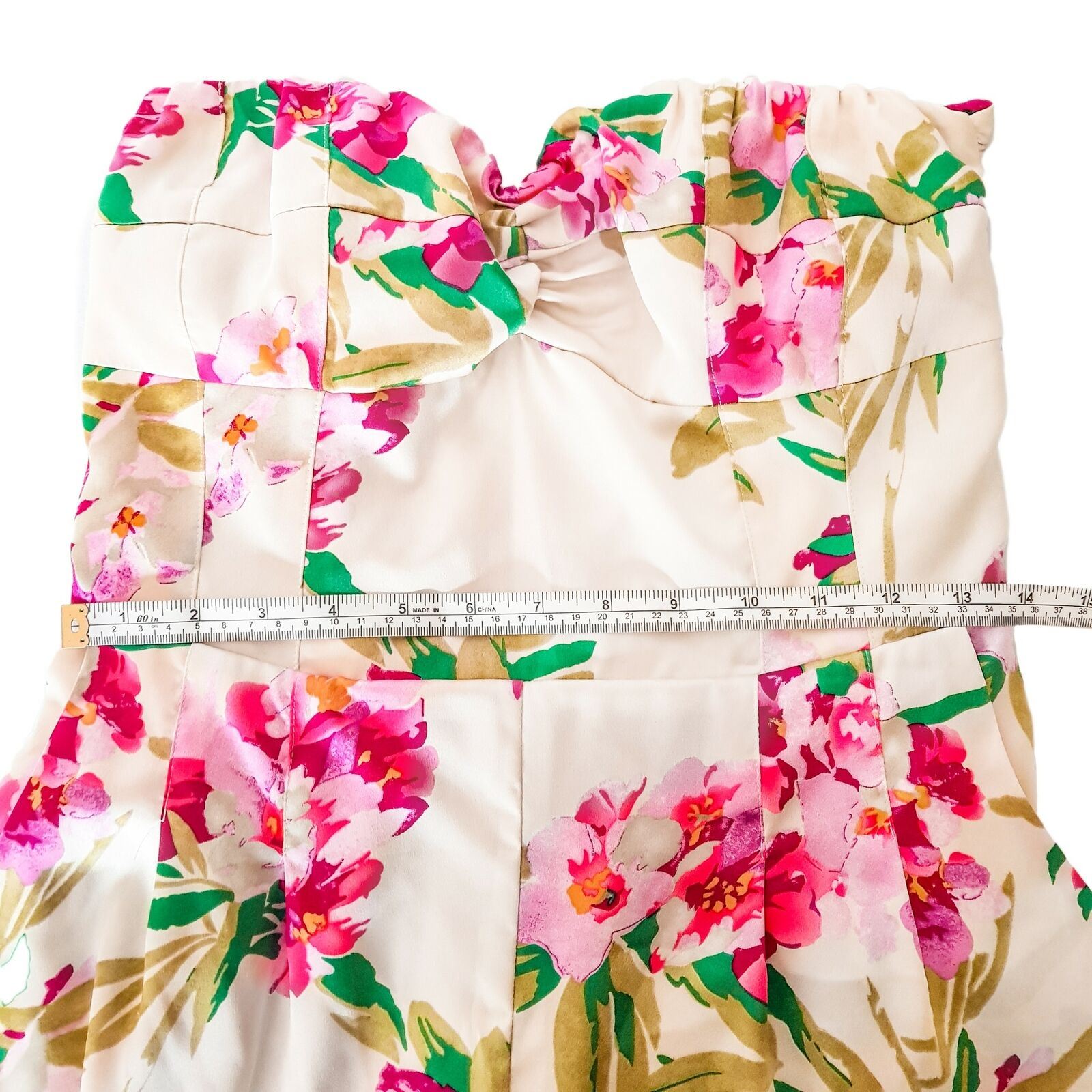 BARDOT Floral Satin Jumpsuit Romper Playsuit Summer Cocktail Party Sweetheart