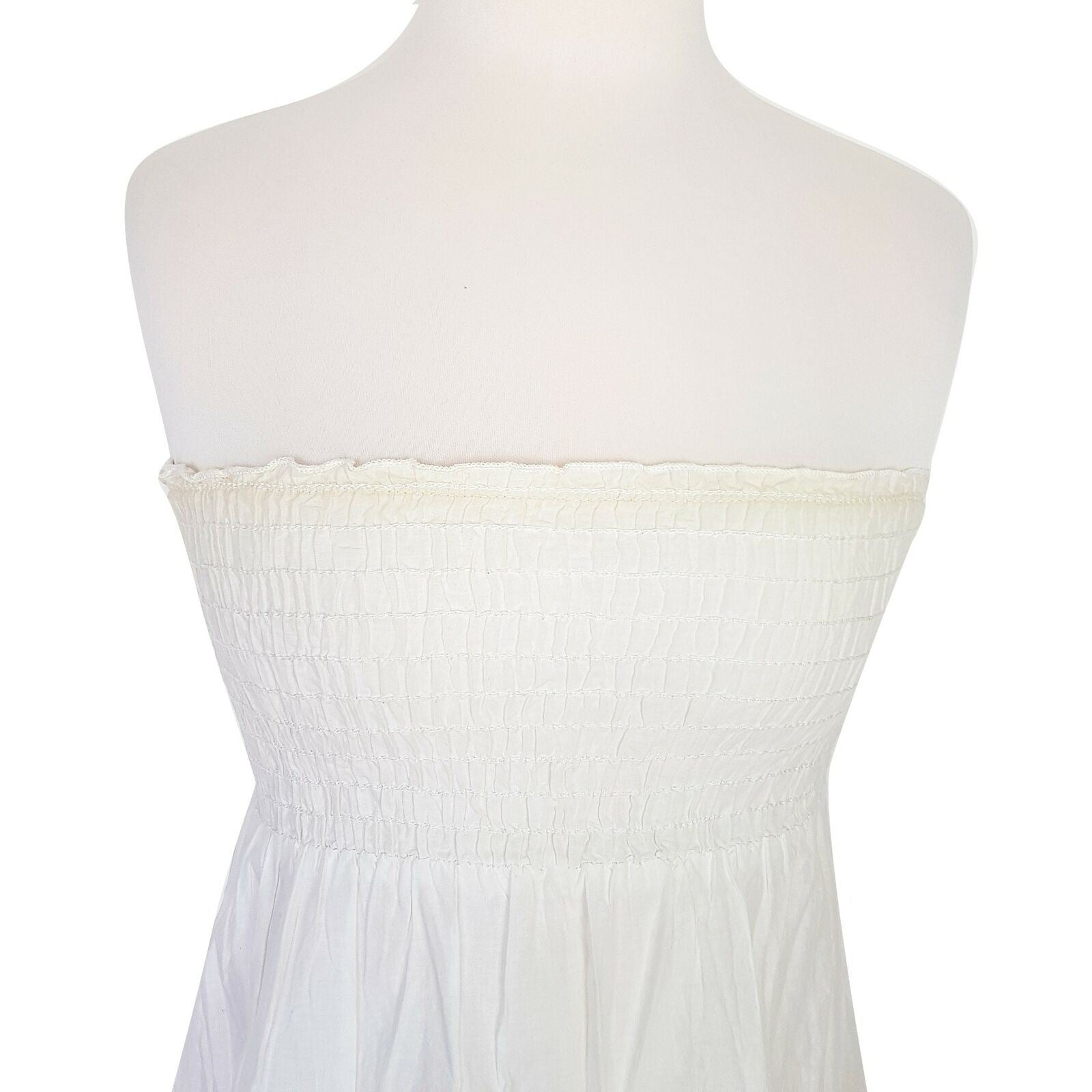 Pilgrim Tube Strapless Women's Mini Dress A-Line Smocked Floral Embroidered Lace