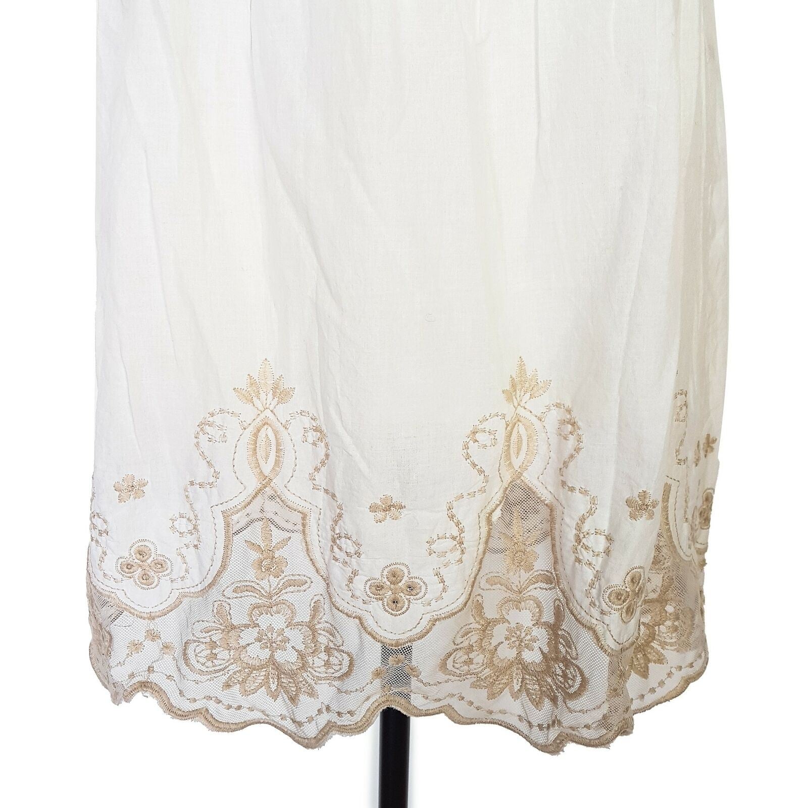 Pilgrim Tube Strapless Women's Mini Dress A-Line Smocked Floral Embroidered Lace