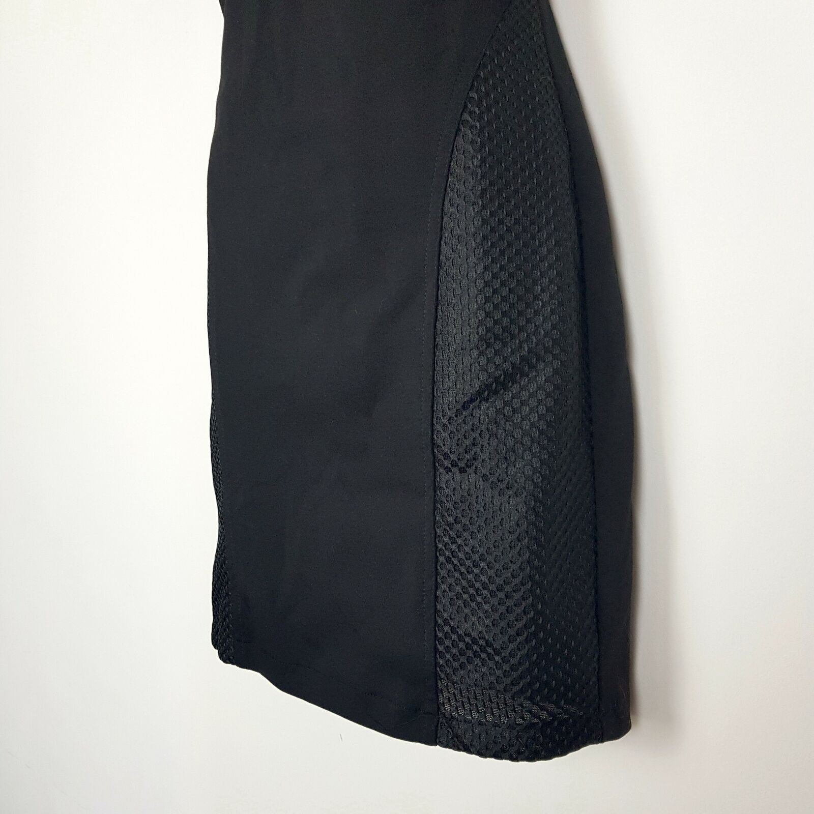 Forcast Little Black Dress Sheath Textured Pencil Cap Sleeve Work Business Party