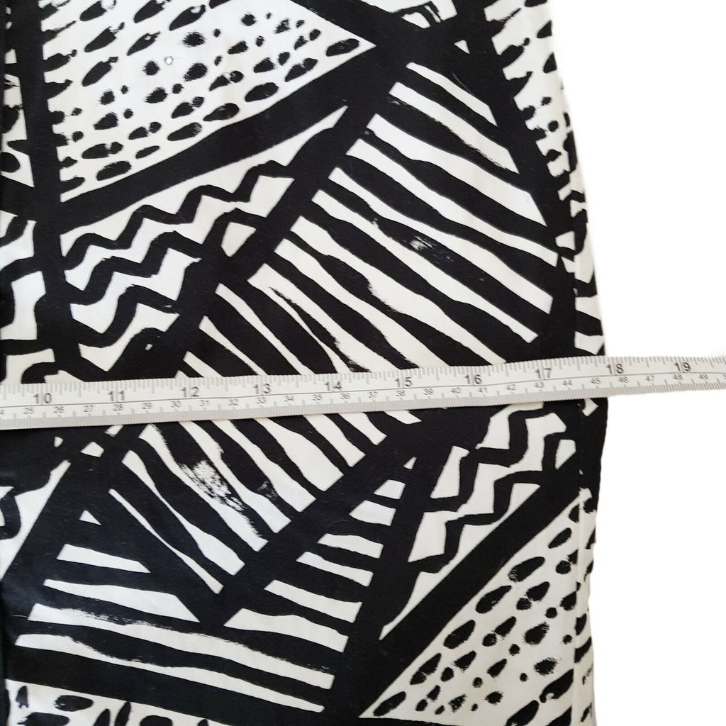 PORTMANS Work Party Pencil Skirt Black White Geometric Patterned Abstract Art