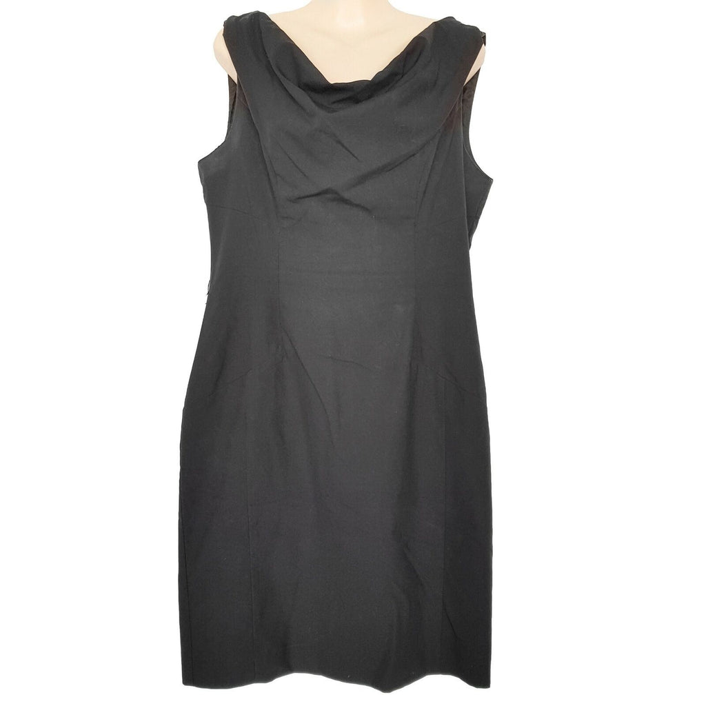 CUE Australia Little Black Dress Sleeveless Women's Sheath Cowl Neck Workwear