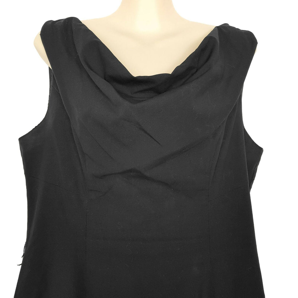 CUE Australia Little Black Dress Sleeveless Women's Sheath Cowl Neck Workwear