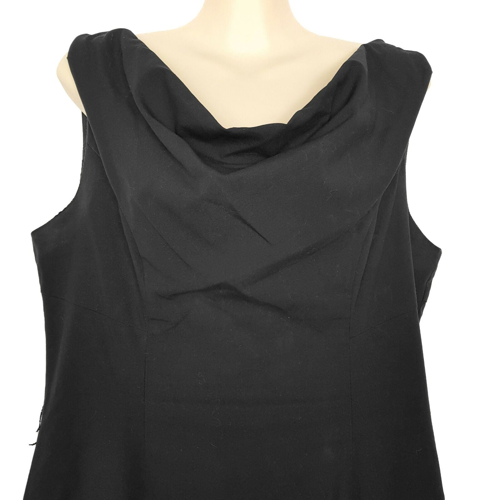CUE Australia Little Black Dress Sleeveless Women's Sheath Cowl Neck Workwear