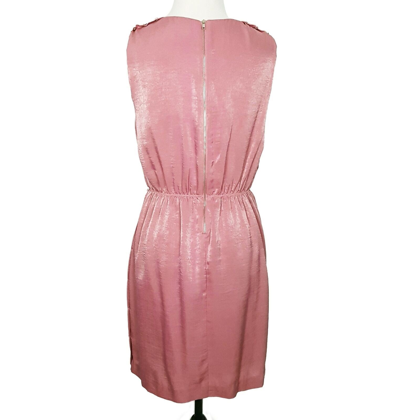 SMITH & MILES Australia Pink Satin Sleeveless Sheath Designer Dress Party Classy