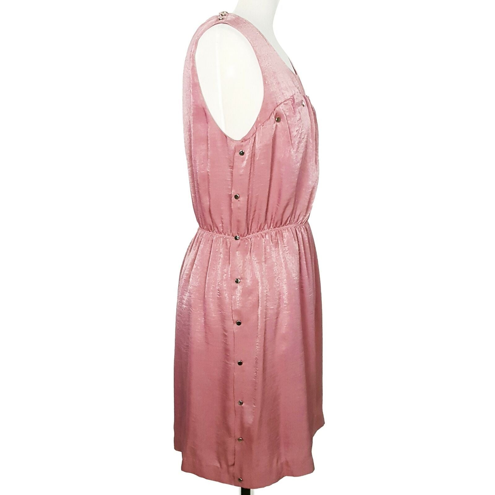 SMITH & MILES Australia Pink Satin Sleeveless Sheath Designer Dress Party Classy
