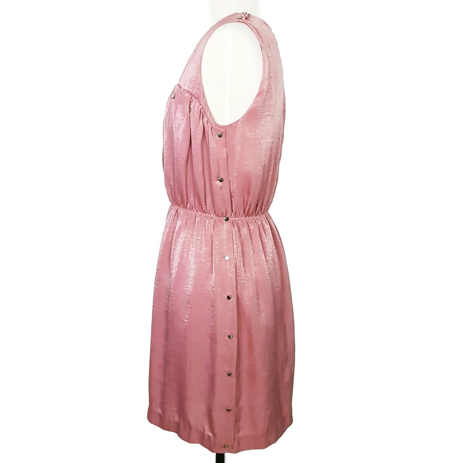 SMITH & MILES Australia Pink Satin Sleeveless Sheath Designer Dress Party Classy