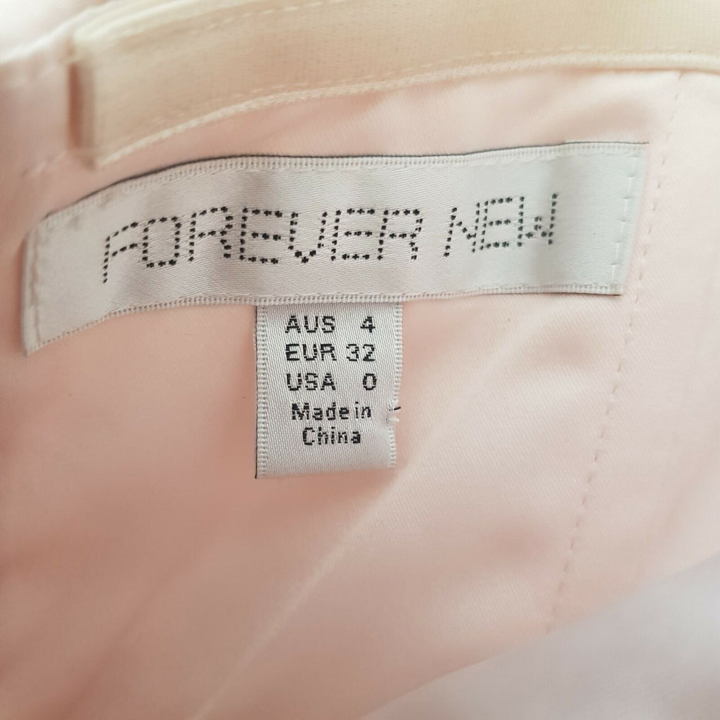 FOREVER NEW Pink Beige Metallic Gold Foil Strapless Cocktail Silk Dress