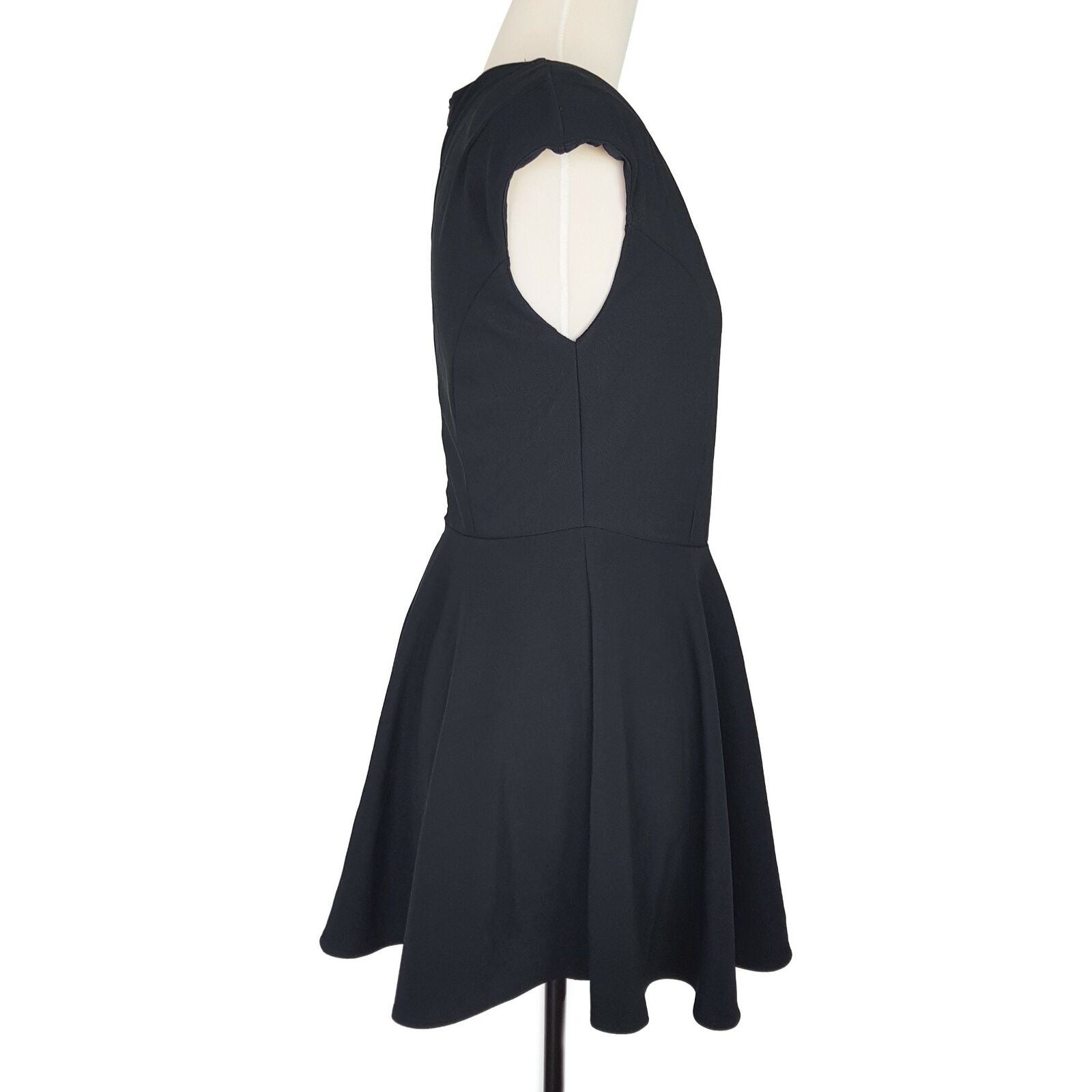 Vallergirl Navy Blue Fit & Flare A-Line Mini Dress Club Cocktail Party V-Neck