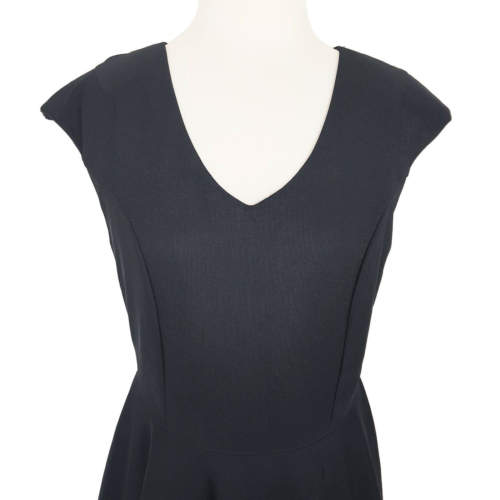 Vallergirl Navy Blue Fit & Flare A-Line Mini Dress Club Cocktail Party V-Neck