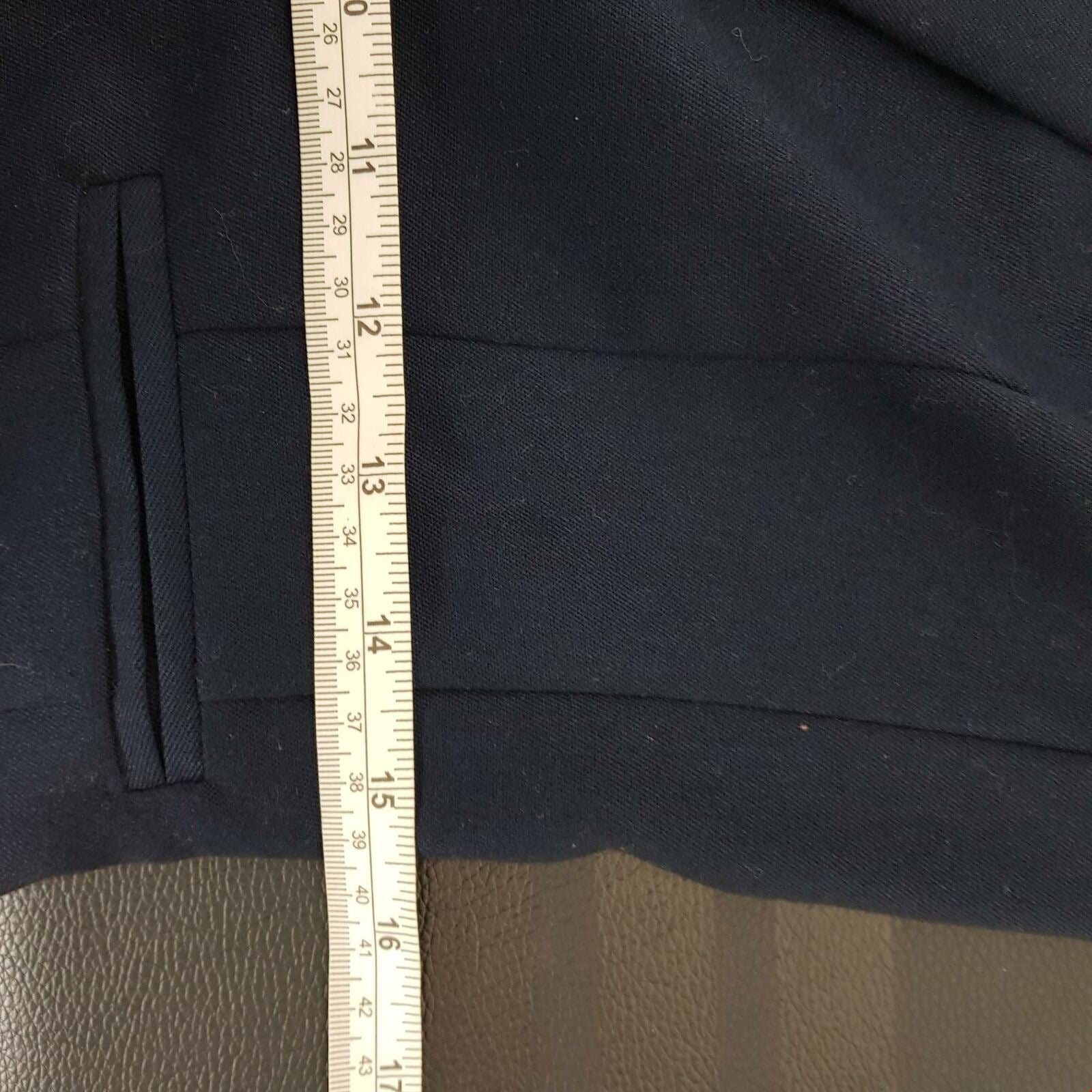 CHARLOTTE RUSSE Formal Navy Blue Ruched 3/4 Sleeve Women's Button Blazer Jacket