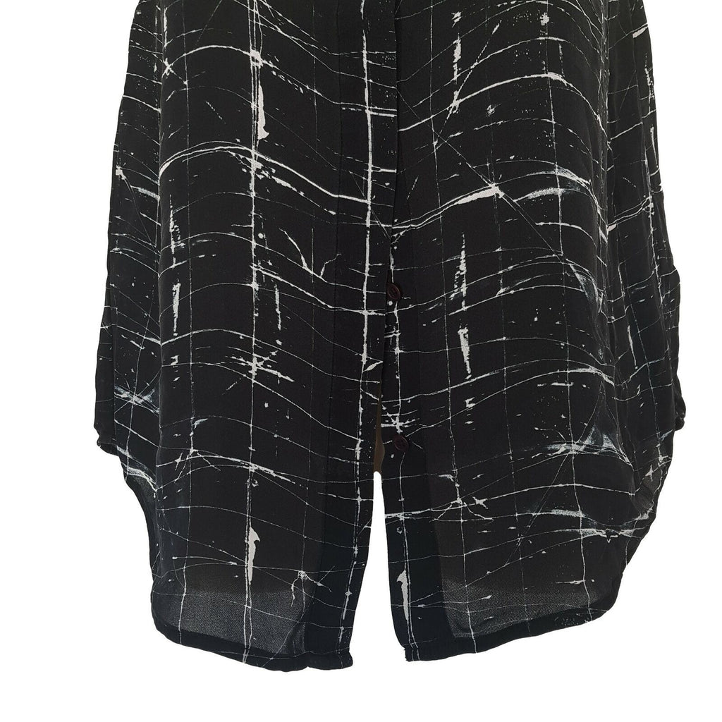 SABA Halter Neck Top Tunic Sleeveless Slit Soft Silk Geometric Blouse Casual