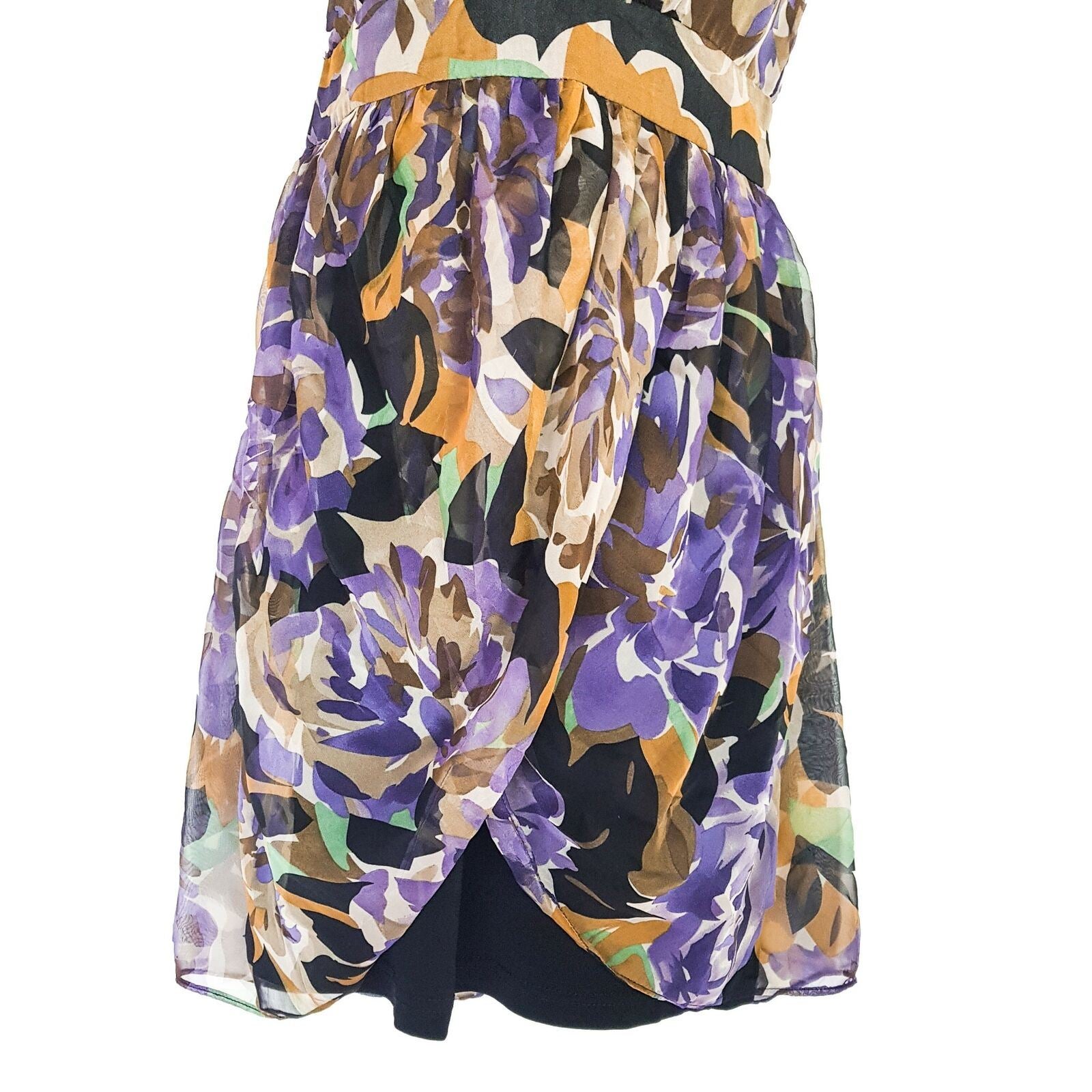Forcast A-Line One Shoulder Sheath Tulip Dress Party Cocktail Floral Fit Flare S