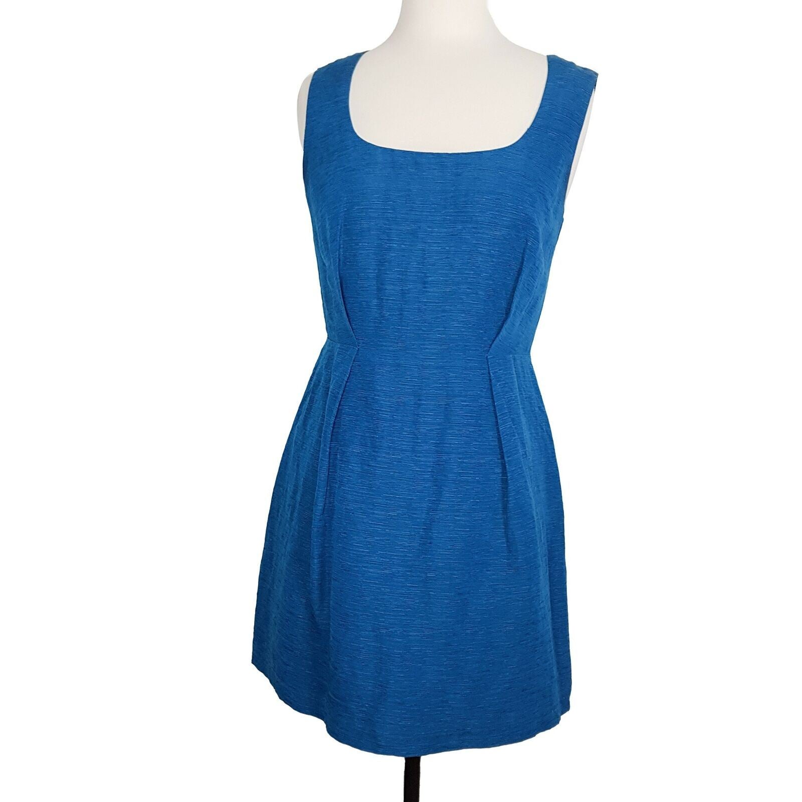 Pilgrim Peacock Dress Silk Linen Blue Green Shimmer Classy Party Designer Dress