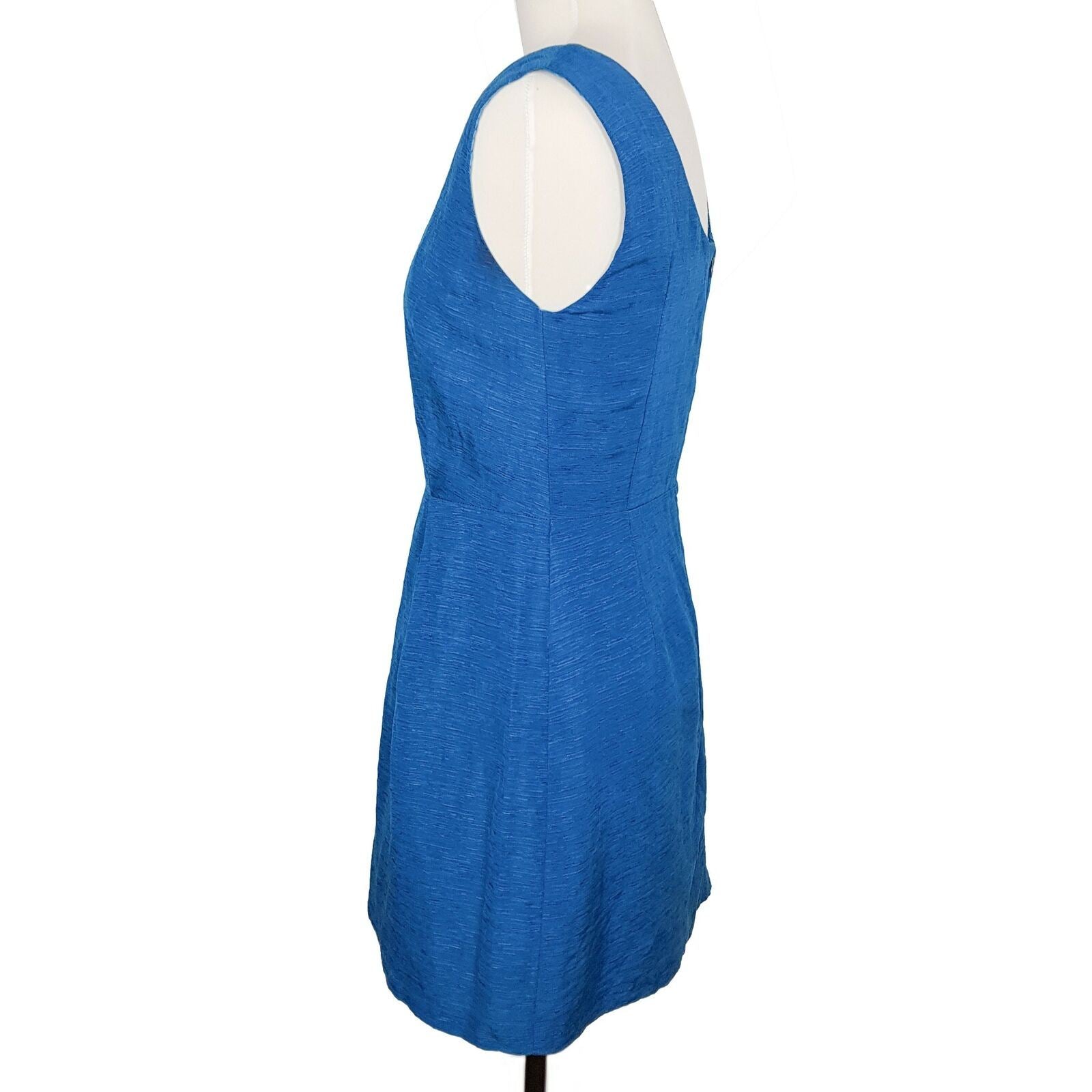 Pilgrim Peacock Dress Silk Linen Blue Green Shimmer Classy Party Designer Dress