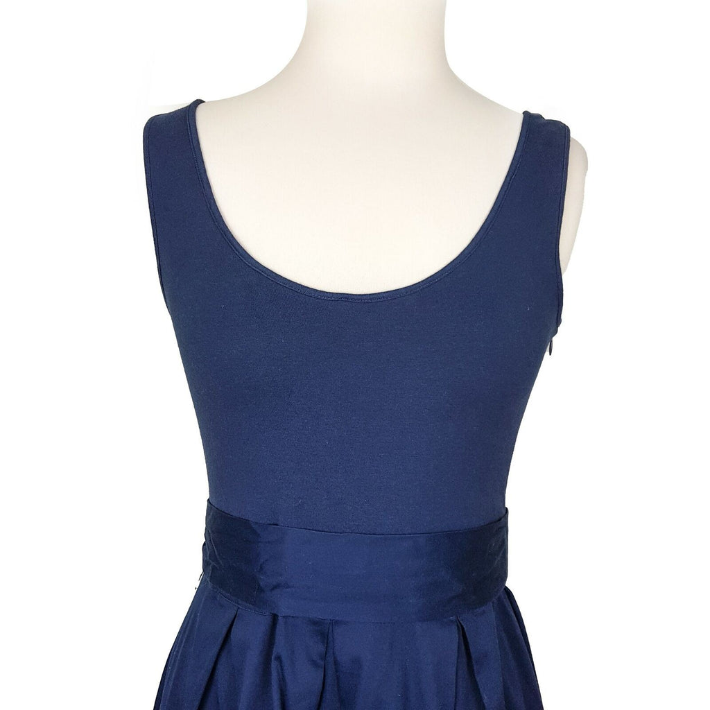 Forever New Mia Striped 2in1 Dress Navy Emerald Green White Knit Dresses A-Line