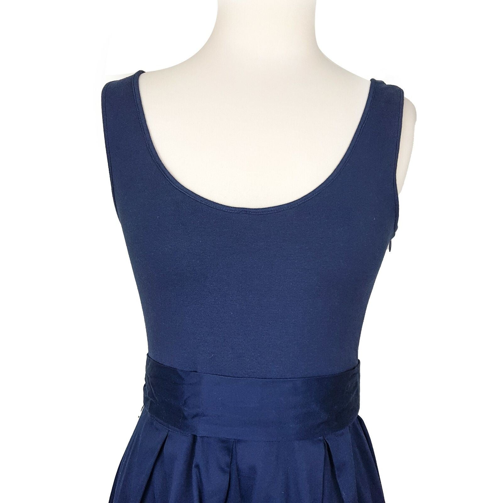 Forever New Mia Striped 2in1 Dress Navy Emerald Green White Knit Dresses A-Line