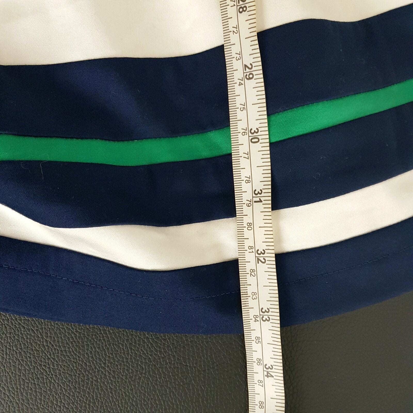 Forever New Mia Striped 2in1 Dress Navy Emerald Green White Knit Dresses A-Line