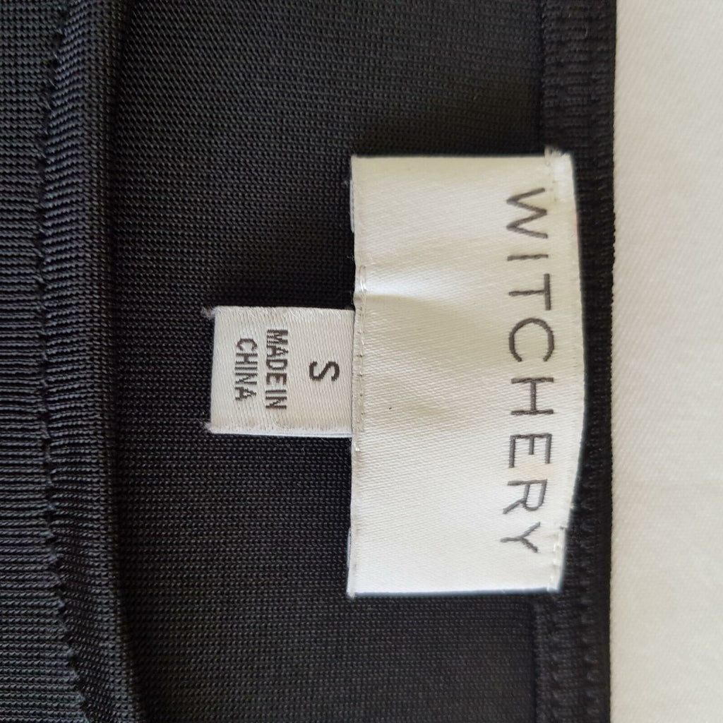WITCHERY Casual Black White Panel 3/4 Sleeve Women's Loose Tunic Top Size Small